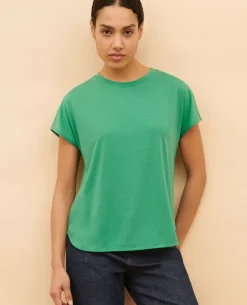 Tops|Comptoir des Cotonniers T-Shirt Ample En Coton 0542 Pine Green