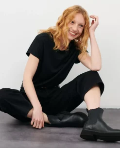 Tops|Comptoir des Cotonniers T-Shirt Ample En Coton 4216 Black_Beauty