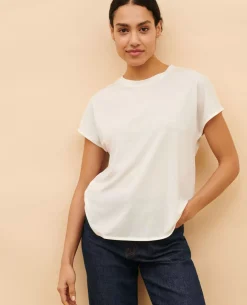 Tops|Comptoir des Cotonniers T-Shirt Ample En Coton 4262 Cloud Dancer