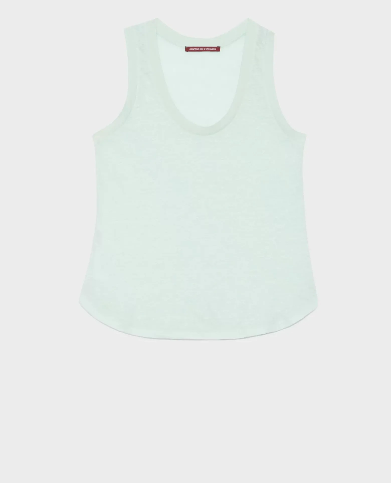 Tops|Comptoir des Cotonniers T-Shirt Sans Manches En Lin 0500 Surf Spray Green