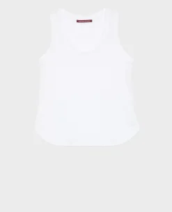 Tops|Comptoir des Cotonniers T-Shirt Sans Manches En Lin 4235 Optical White