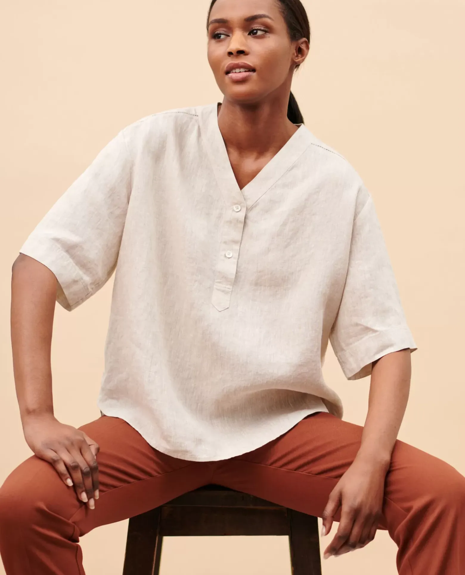 Blouses & Chemises|Comptoir des Cotonniers Tunique Ample En Lin 0305 Natural