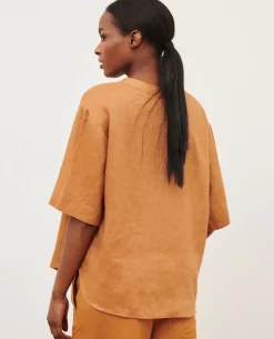 Blouses & Chemises|Comptoir des Cotonniers Tunique Ample En Lin 0320 Almond Brown