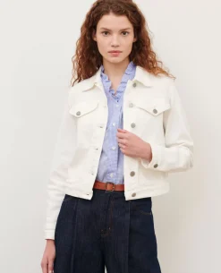 Vestes & Trenchs|Comptoir des Cotonniers Veste Courte En Jean 0003 White Denim