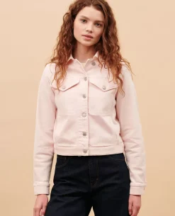 Vestes & Trenchs|Comptoir des Cotonniers Veste Courte En Jean 0100 Pink Marshmallow