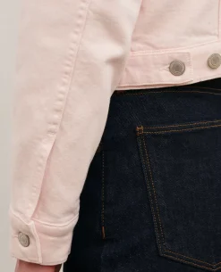Vestes & Trenchs|Comptoir des Cotonniers Veste Courte En Jean 0100 Pink Marshmallow