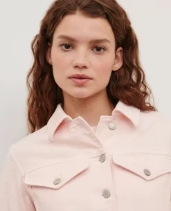 Vestes & Trenchs|Comptoir des Cotonniers Veste Courte En Jean 0100 Pink Marshmallow