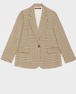 Vestes & Trenchs|Comptoir des Cotonniers Veste De Blazer En Coton Melange 0400 Cream Checks