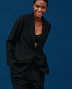 Vestes & Trenchs|Comptoir des Cotonniers Veste De Blazer En Laine 4216 Black_Beauty