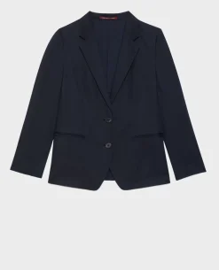 Vestes & Trenchs|Comptoir des Cotonniers Veste De Blazer En Lin Melange 4277 Night_Sky