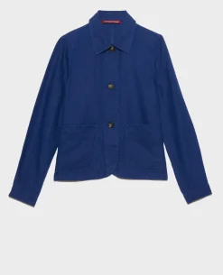 Vestes & Trenchs|Comptoir des Cotonniers Veste En Lin 0643 Medieval Blue