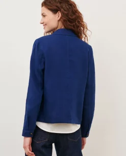Vestes & Trenchs|Comptoir des Cotonniers Veste En Lin 0643 Medieval Blue
