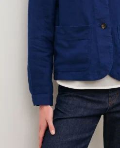 Vestes & Trenchs|Comptoir des Cotonniers Veste En Lin 0643 Medieval Blue