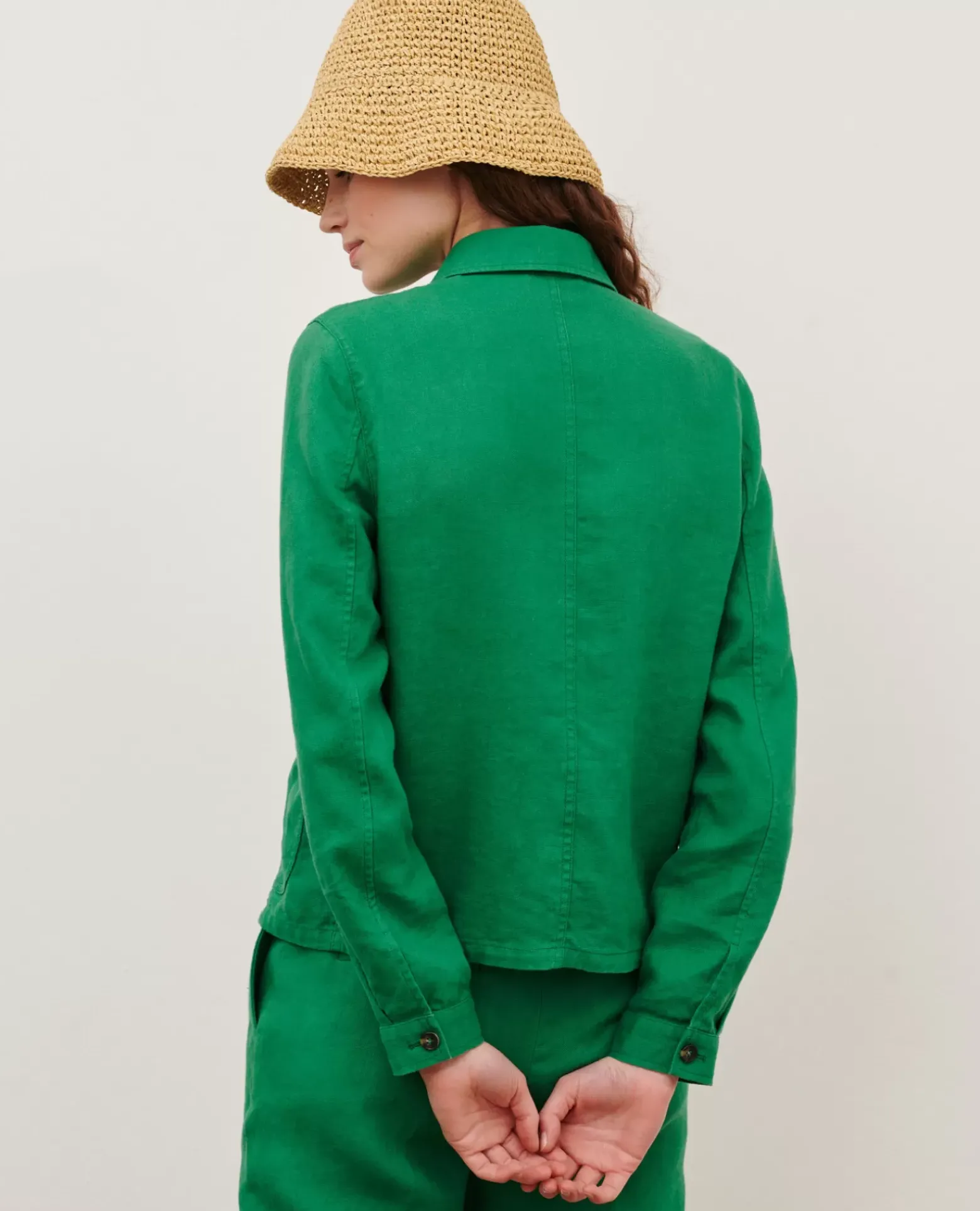 Vestes & Trenchs|Comptoir des Cotonniers Veste En Lin 0542 Pine Green