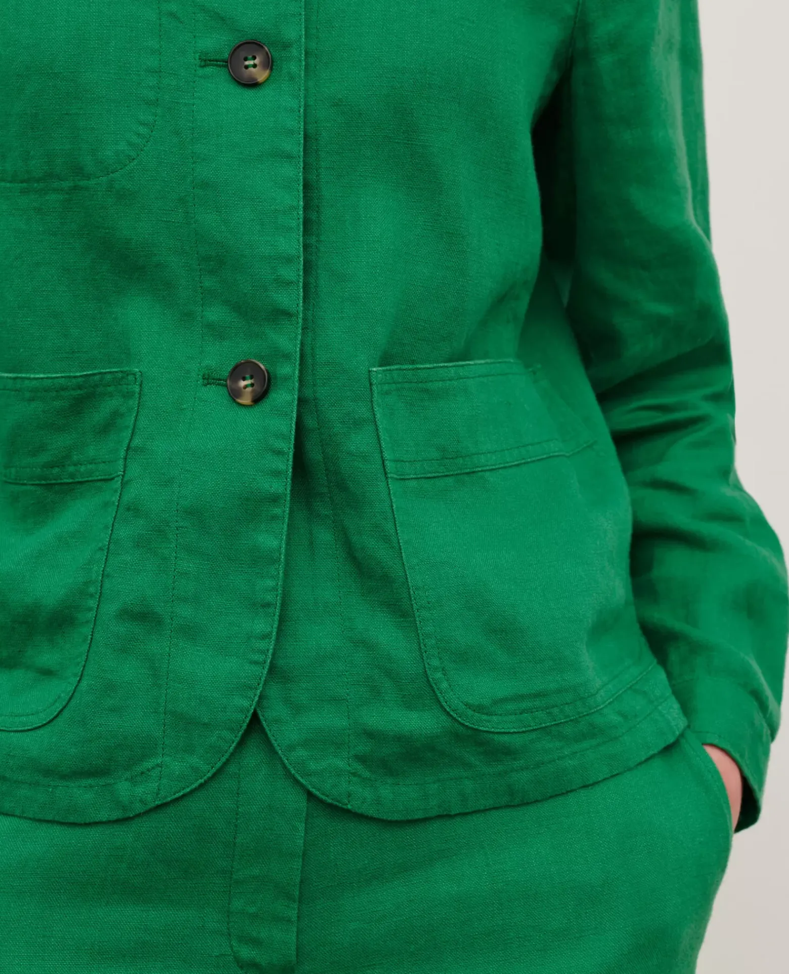 Vestes & Trenchs|Comptoir des Cotonniers Veste En Lin 0542 Pine Green