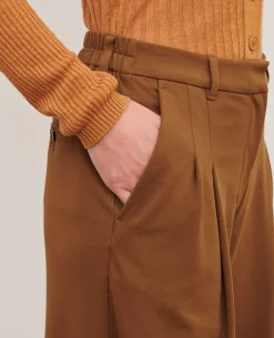 Pantalons|Comptoir des Cotonniers Yvonne - Pantalon Ample 0341 Cofee Liqueur