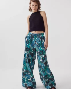 Pantalons|Comptoir des Cotonniers Yvonne - Pantalon Ample En Coton 0522 Palmeraie Green