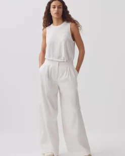 Pantalons|Comptoir des Cotonniers Yvonne - Pantalon Ample En Coton 8885 00 White
