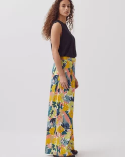 Pantalons|Comptoir des Cotonniers Yvonne - Pantalon Ample En Coton 0430 Palmeraie Yellow