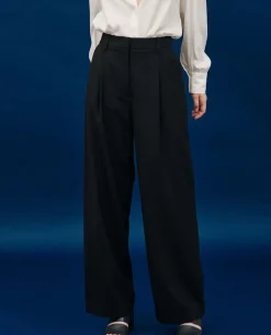 Pantalons|Comptoir des Cotonniers Yvonne - Pantalon En Laine 4216 Black_Beauty